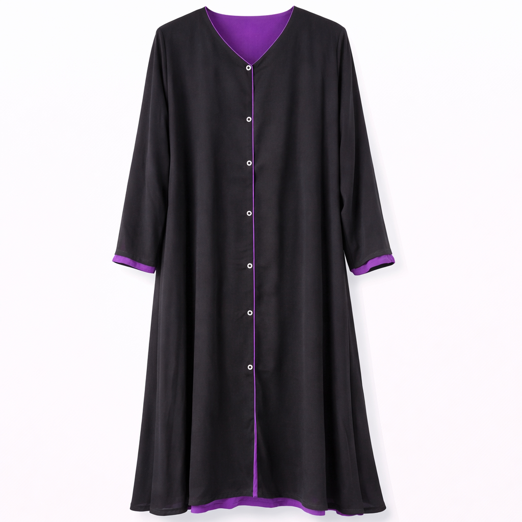 Double Front Open - Black x Deep Purple