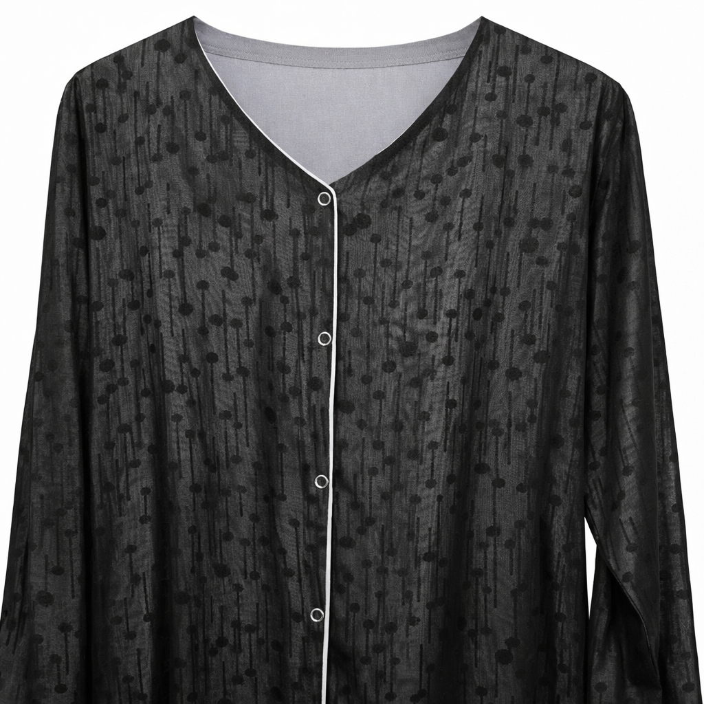 Double Front Open - Printed Black x Mist Grey