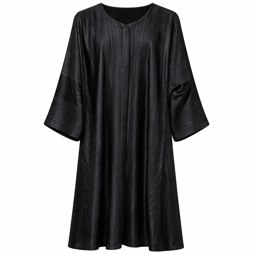 Hijab Ul Hareem - Silk Jacquard Stripe (Black)