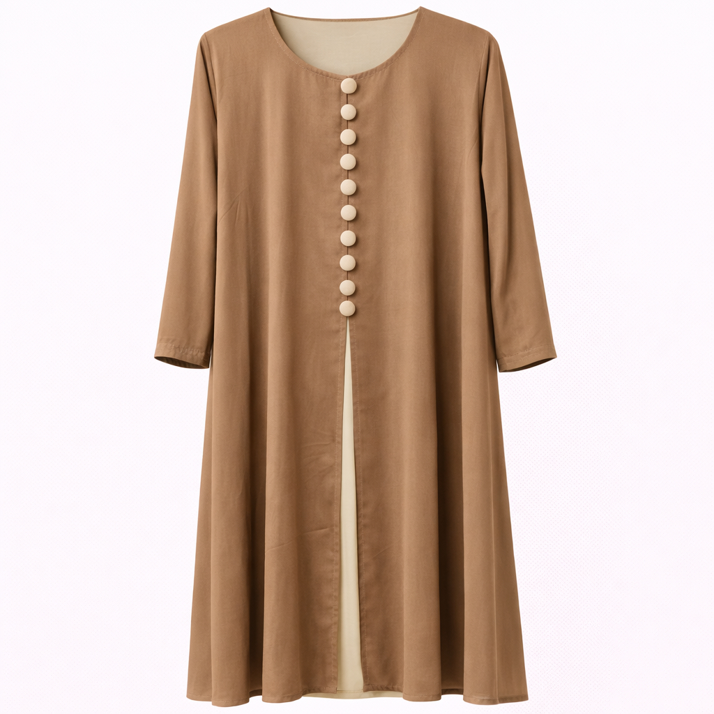 Double Closed Buttoned - Taupe Brown x Ivory
