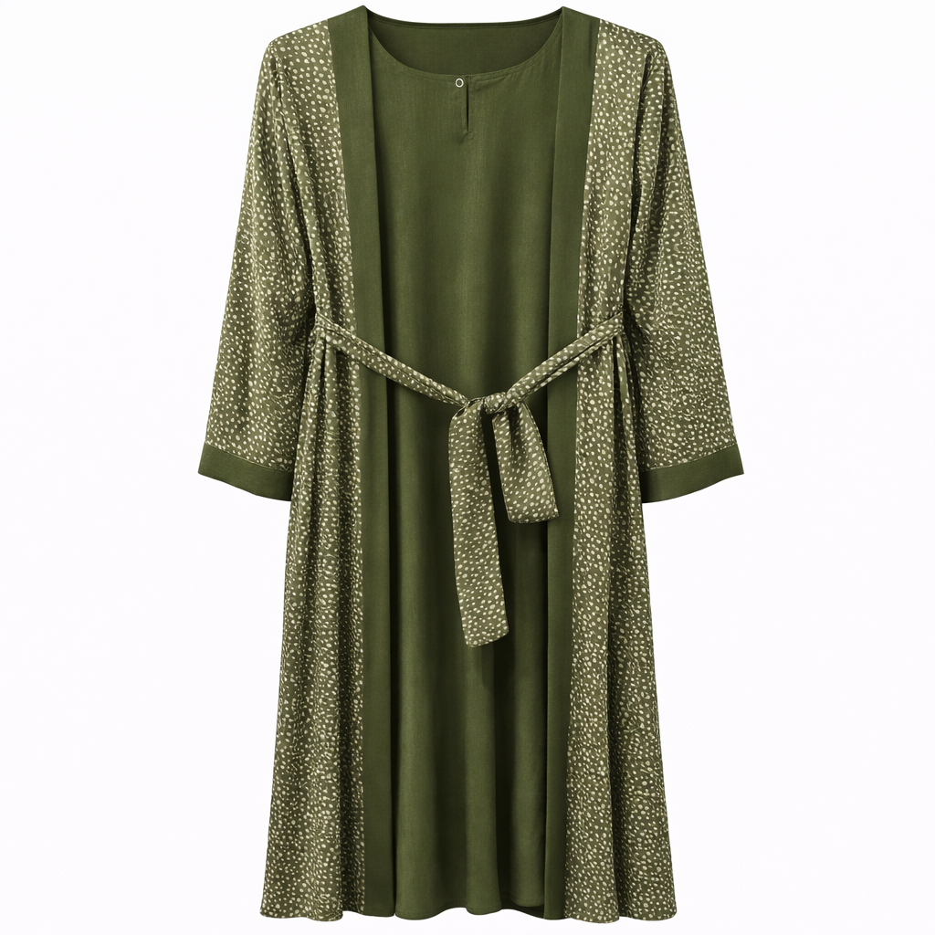 Double Upper - Printed Polka Dots x Army Green