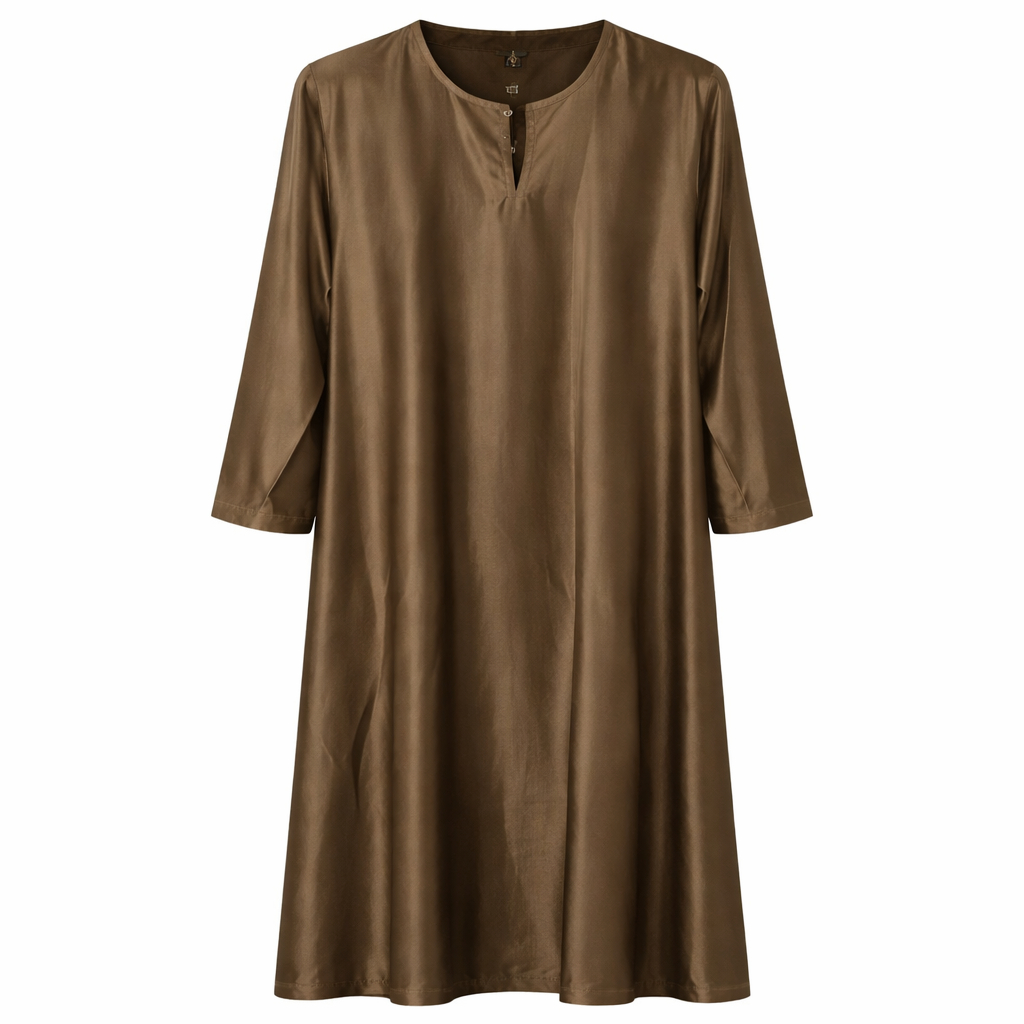 Front Closed - Premium Silk (Greyish Brown)