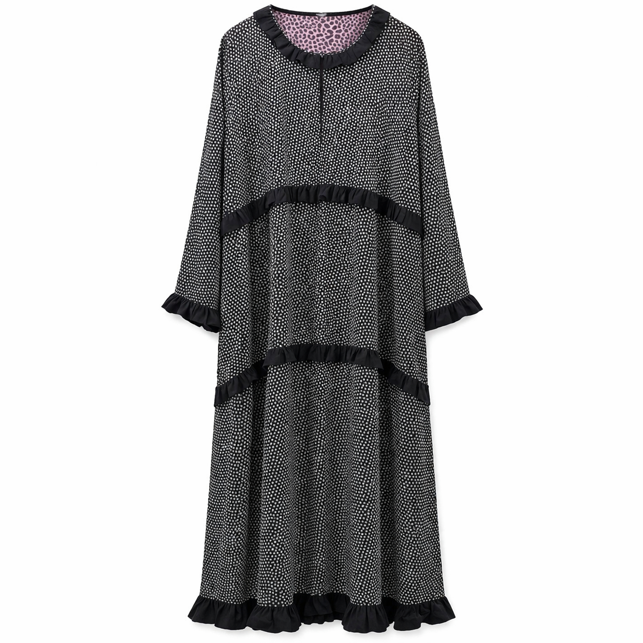 Front Closed - Crepe Polka Dot x Black Frills