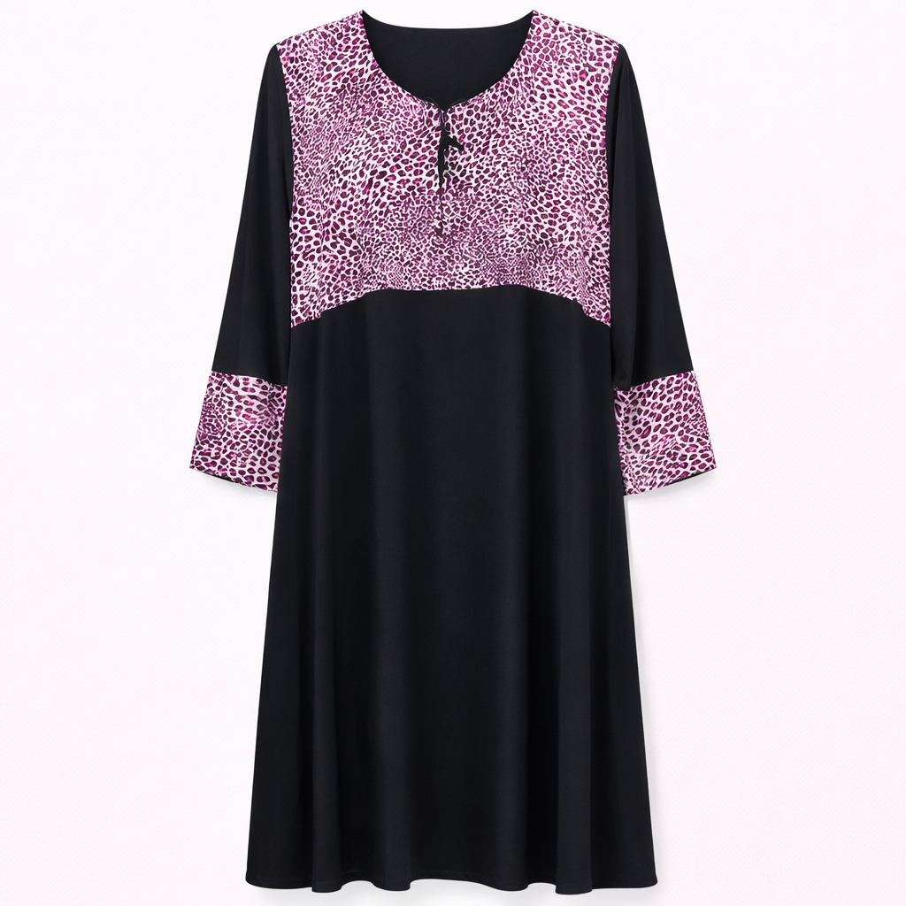 Double Front Closed - Printed Pink Leopard x Black