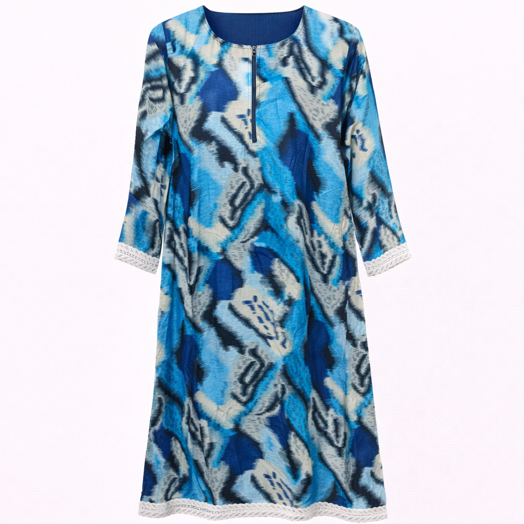 Front Closed - Lawn x Lace (Abstract Sky Blue)