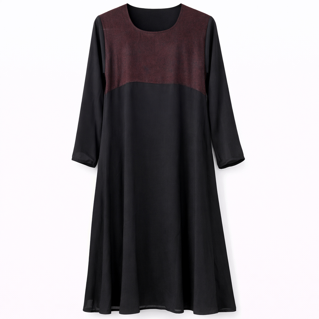 Double Front Closed (Flare) - Glitter Maroon x Black