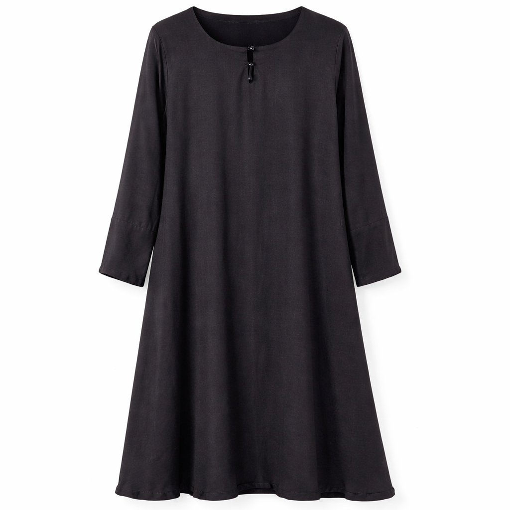 Double Front Closed -Thick Crepe Black x Black