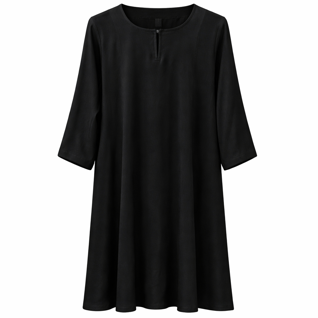 Front Closed (Lines) - Premium Silk (Black)