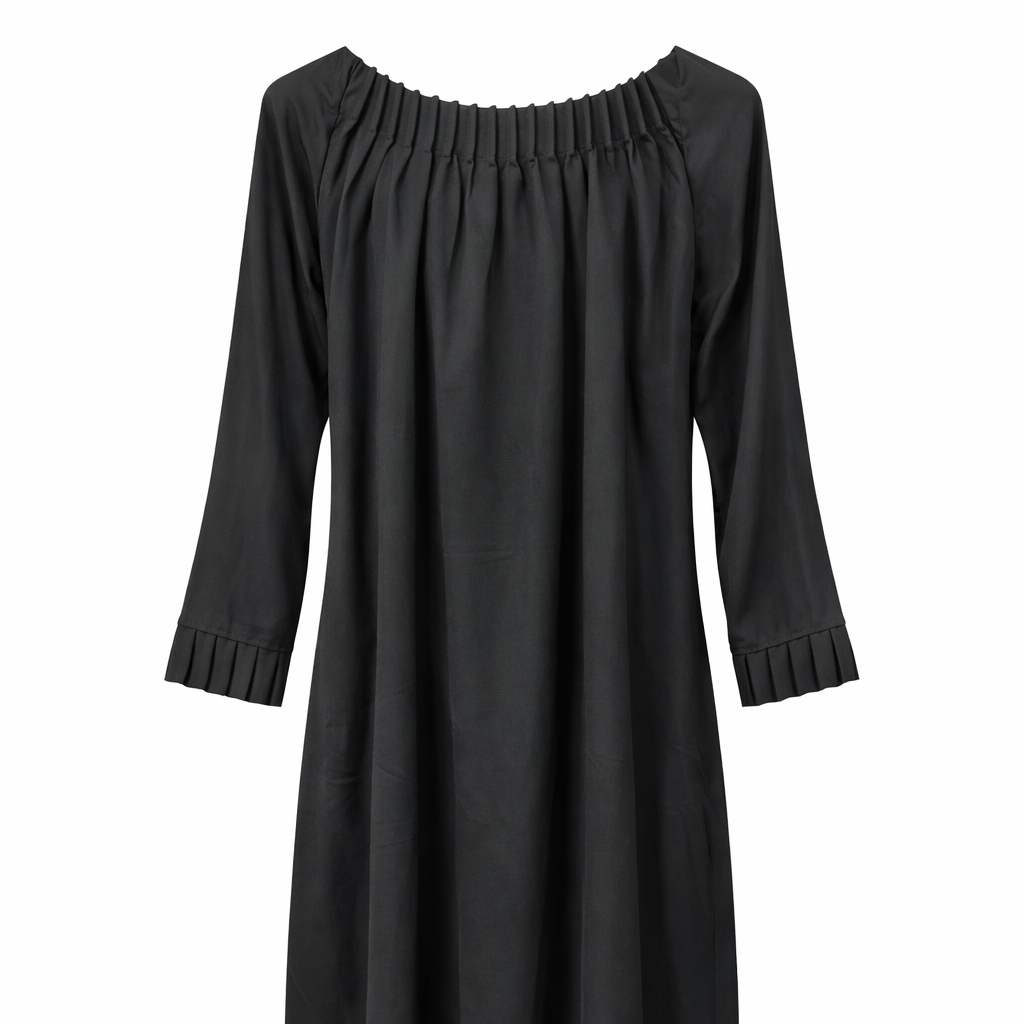 Front Closed Frill Neck - Arabic (Black)