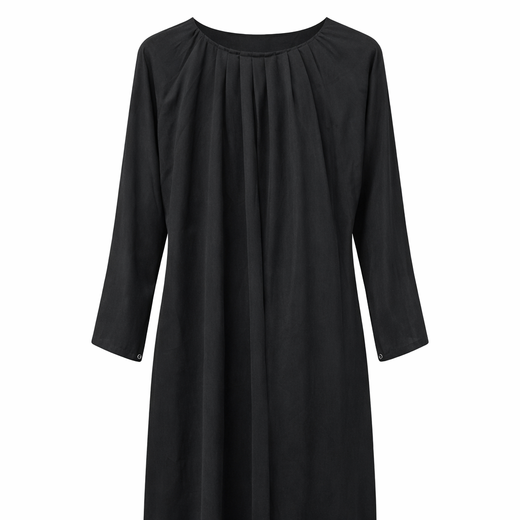 Front Closed Round Frill Neck - Arabic (Black)