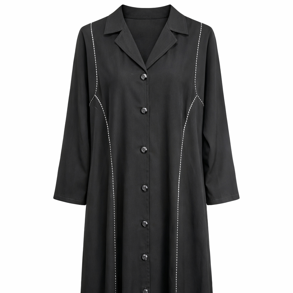 Coat Style x Printed White Lines - Arabic (Black)