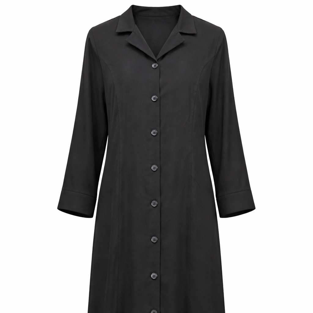 Coat Style x Straight Lines- Crepe (Black)