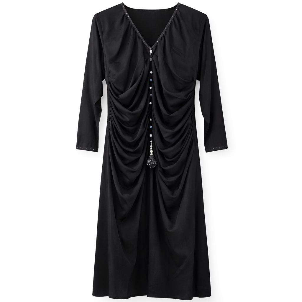 Front Draped Ruched - Arabic (Black)