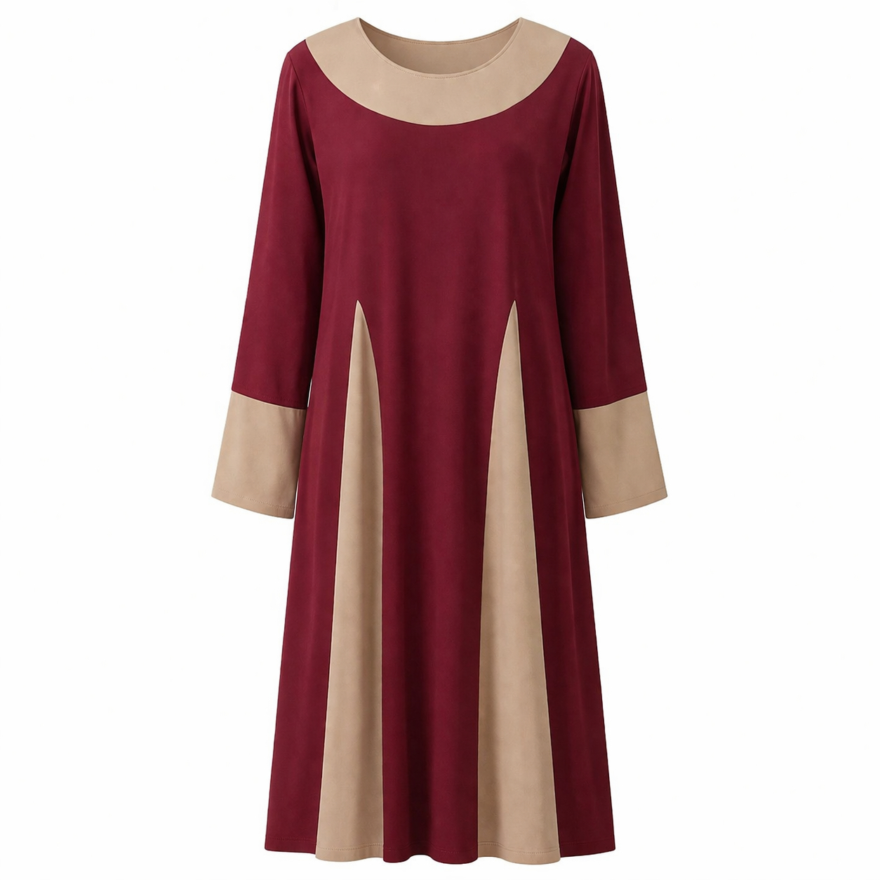 Front Closed x Princess Cut - Jersey (Burgundy x Cream)
