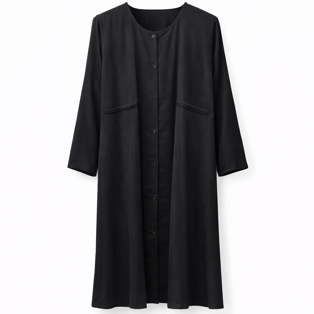 Front Open x Zipper Welt Pockets - Premium Silk (Black)