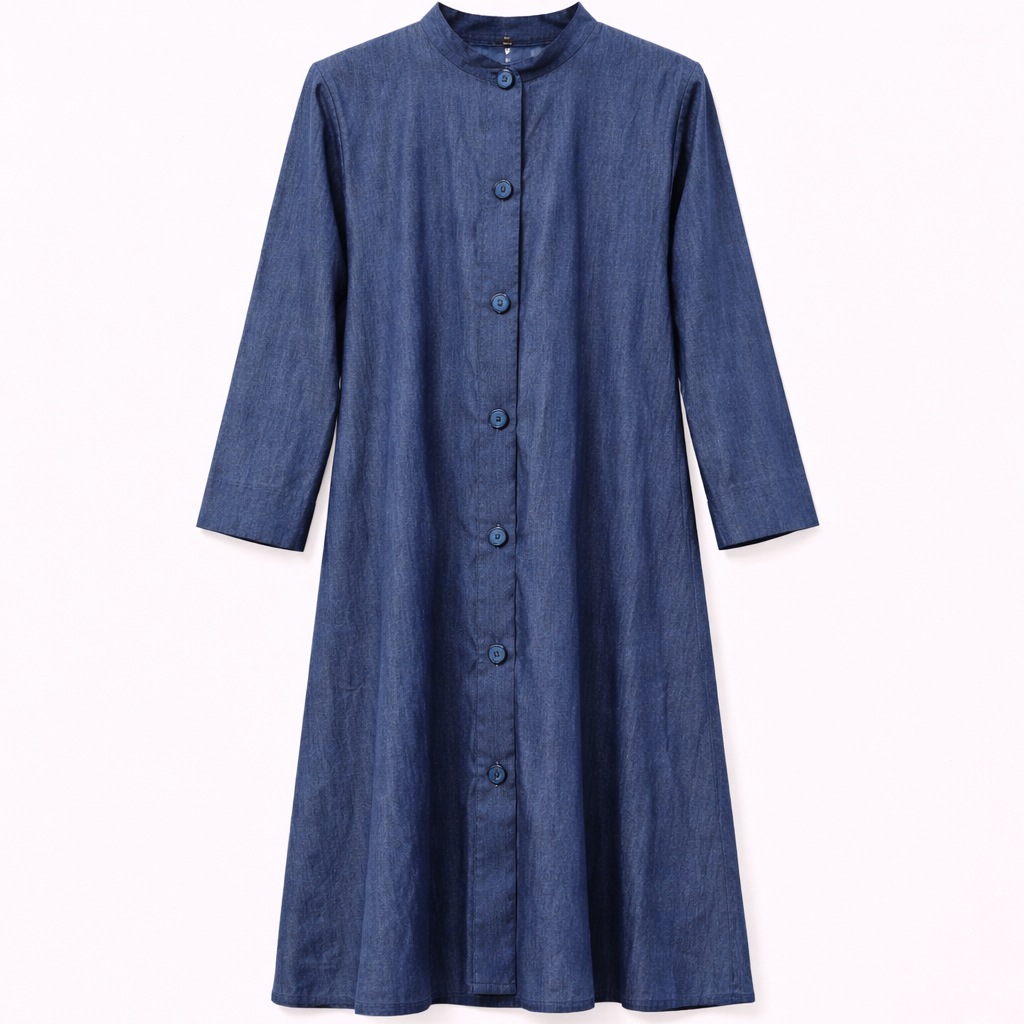 Front Open x Collar - Denim