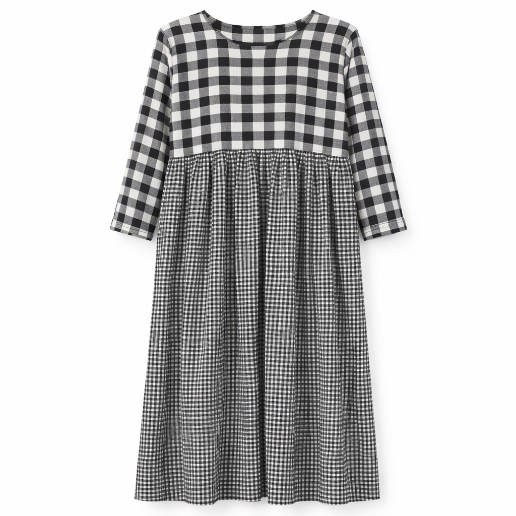 Front Closed x Frills - Checkered Print (Black Base)