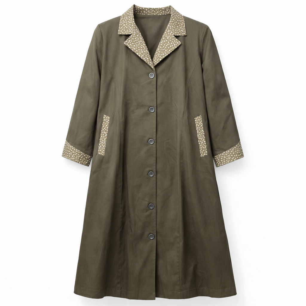 Coat Style - Matte Crepe (Olive Green)