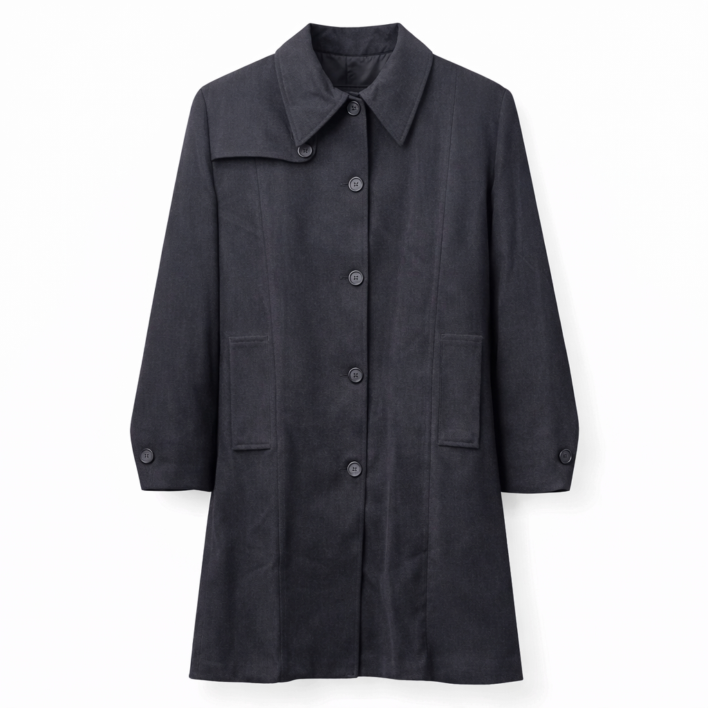 Coat Style (Short) - Textured Crepe (Black)