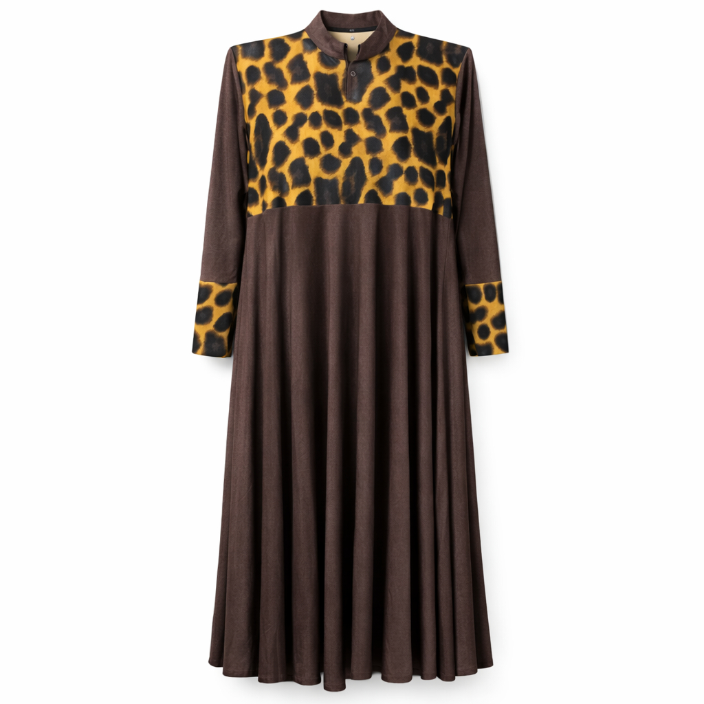 Kids Front Closed x Frills - Jersey Leopard x Brown