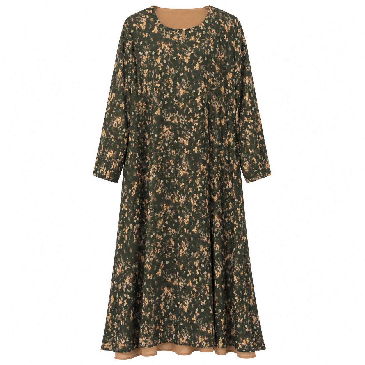 Double Front Closed - Soft Floral Print x Beige Nude