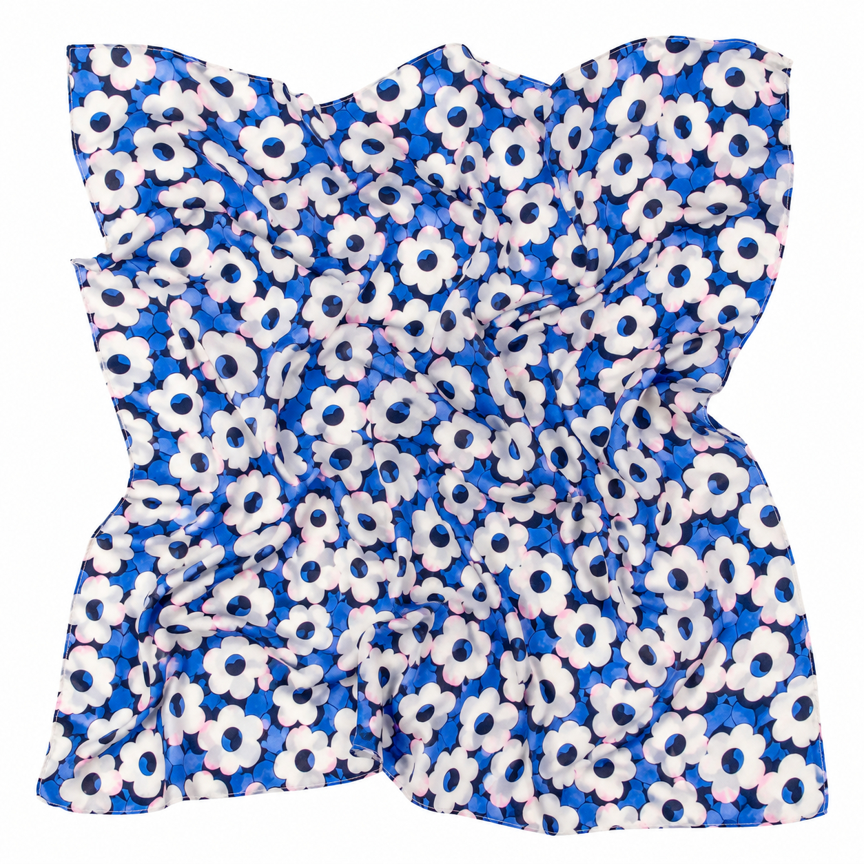 Squared Scarf x Printed - Retro Floral Aesthetic