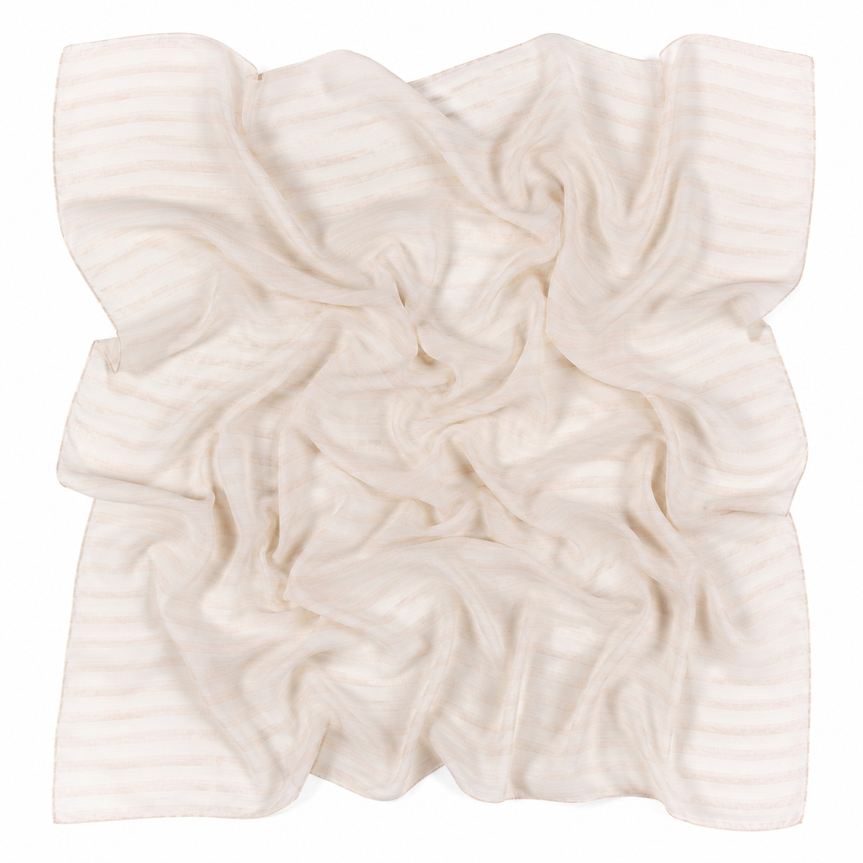 Squared Scarf x Printed - Self Stripe