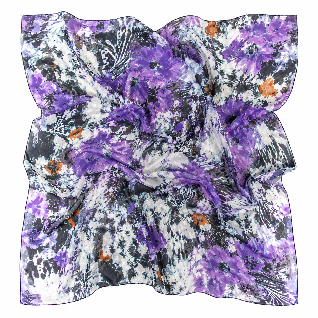 Squared Scarf x Printed - Abstract Water Color Floral