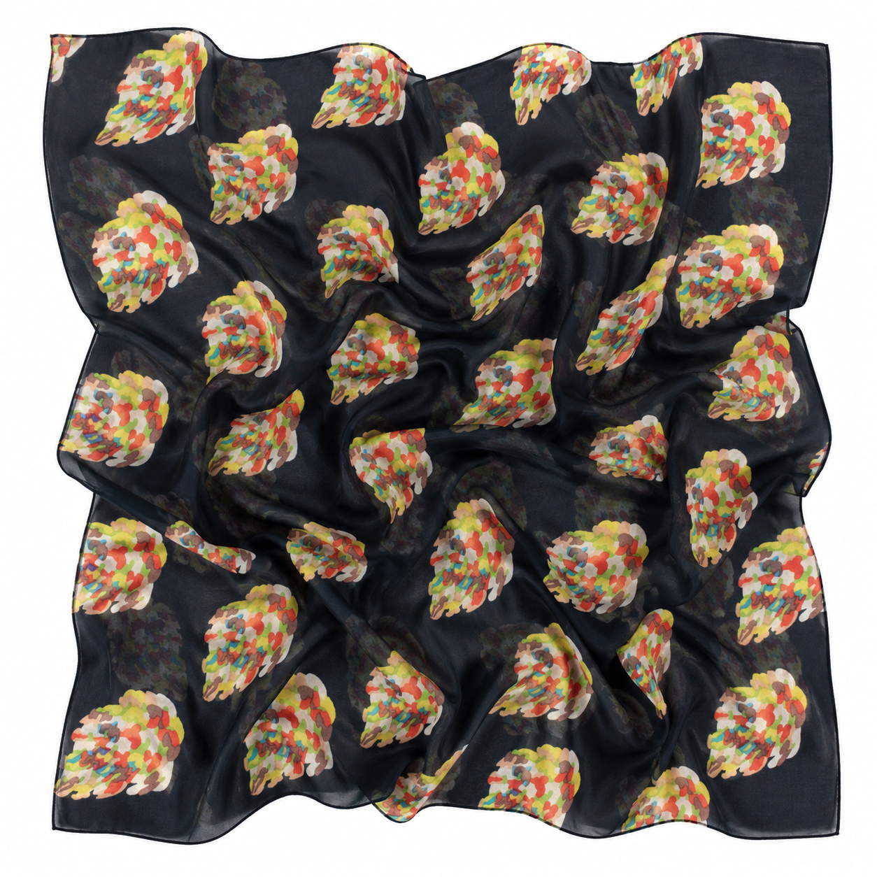 Squared Scarf x Printed - Abstract Pop Floral