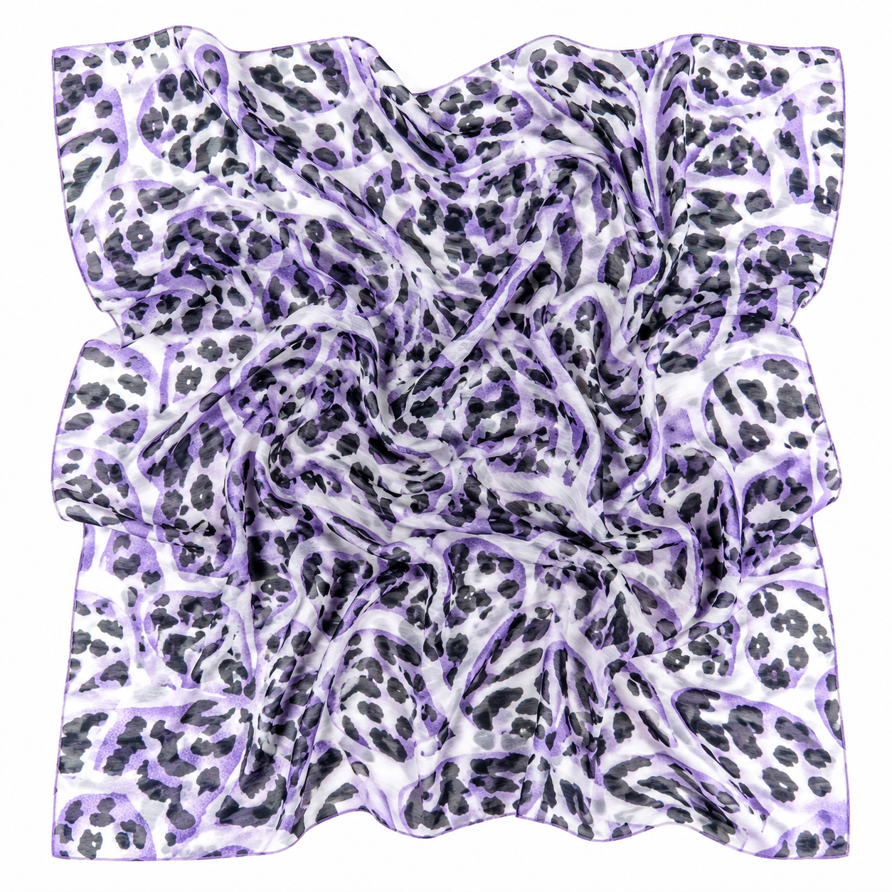 Squared Scarf x Printed - Abstract Animal