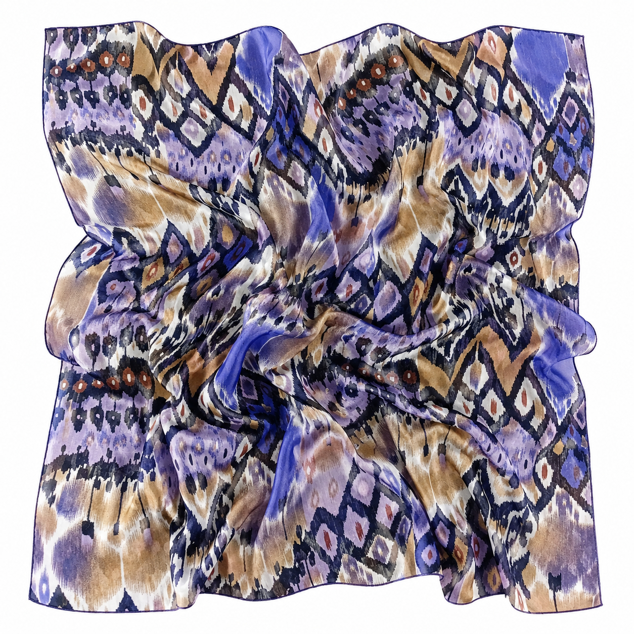 Squared Scarf x Printed - Ikat Tribal