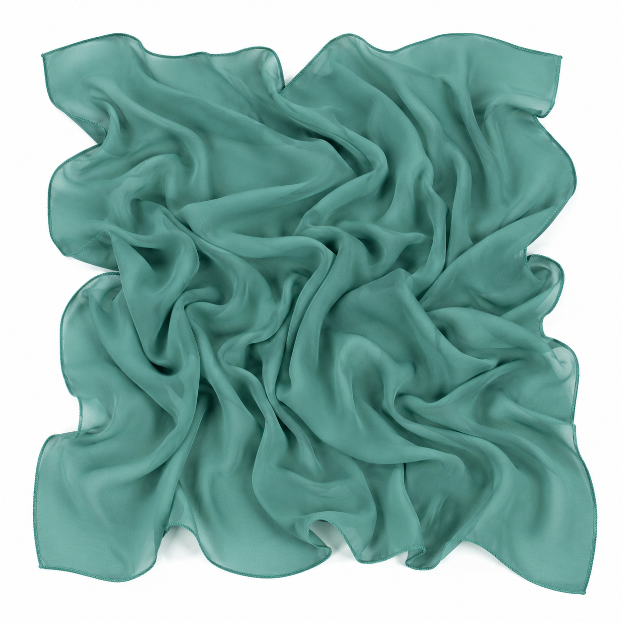 Squared Scarf x Plain - Sea Green