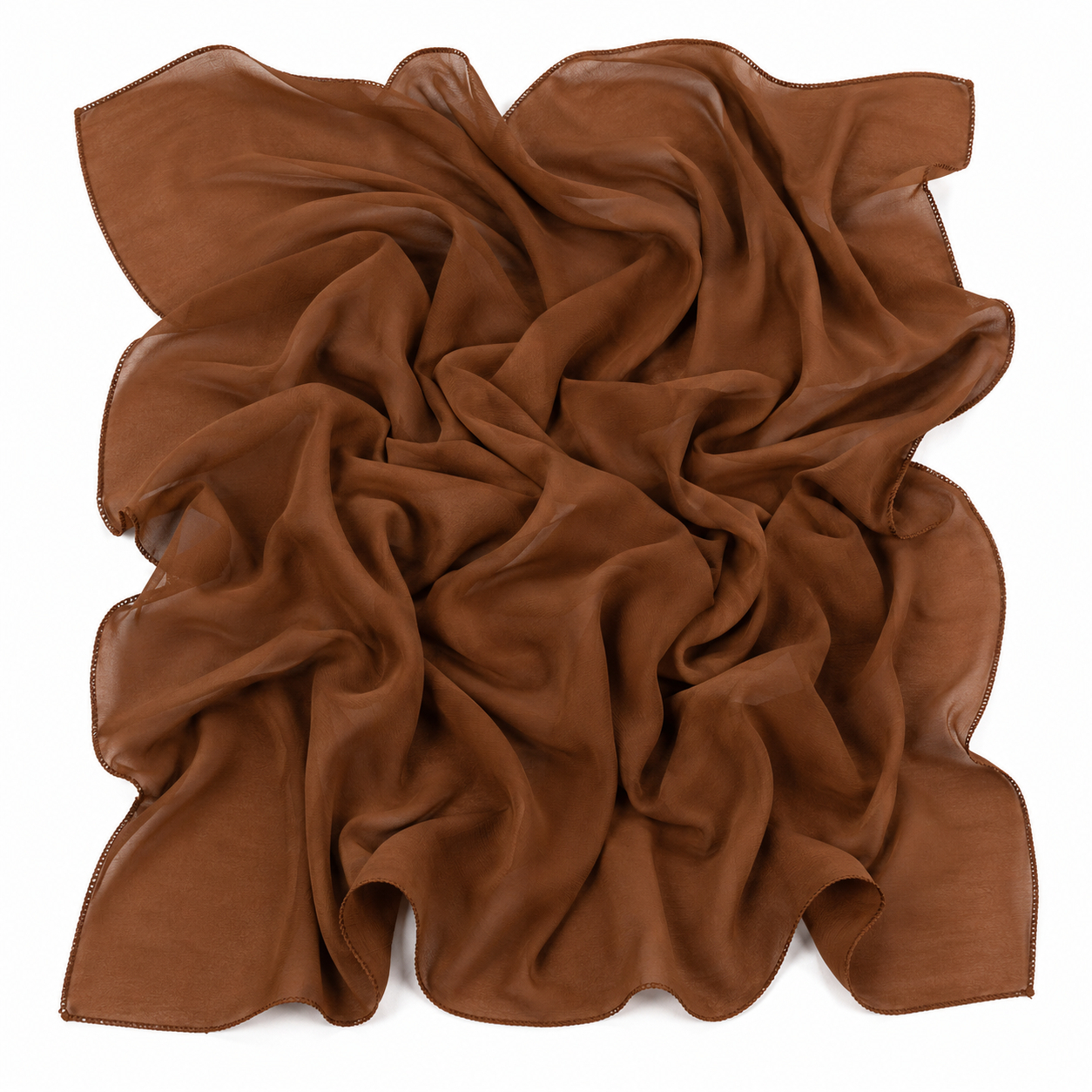 Squared Scarf x Plain - Chocolate Brown