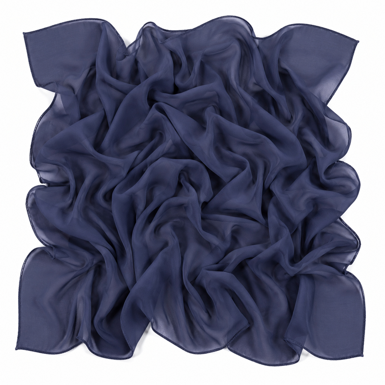Squared Scarf x Plain - Smoky Indigo