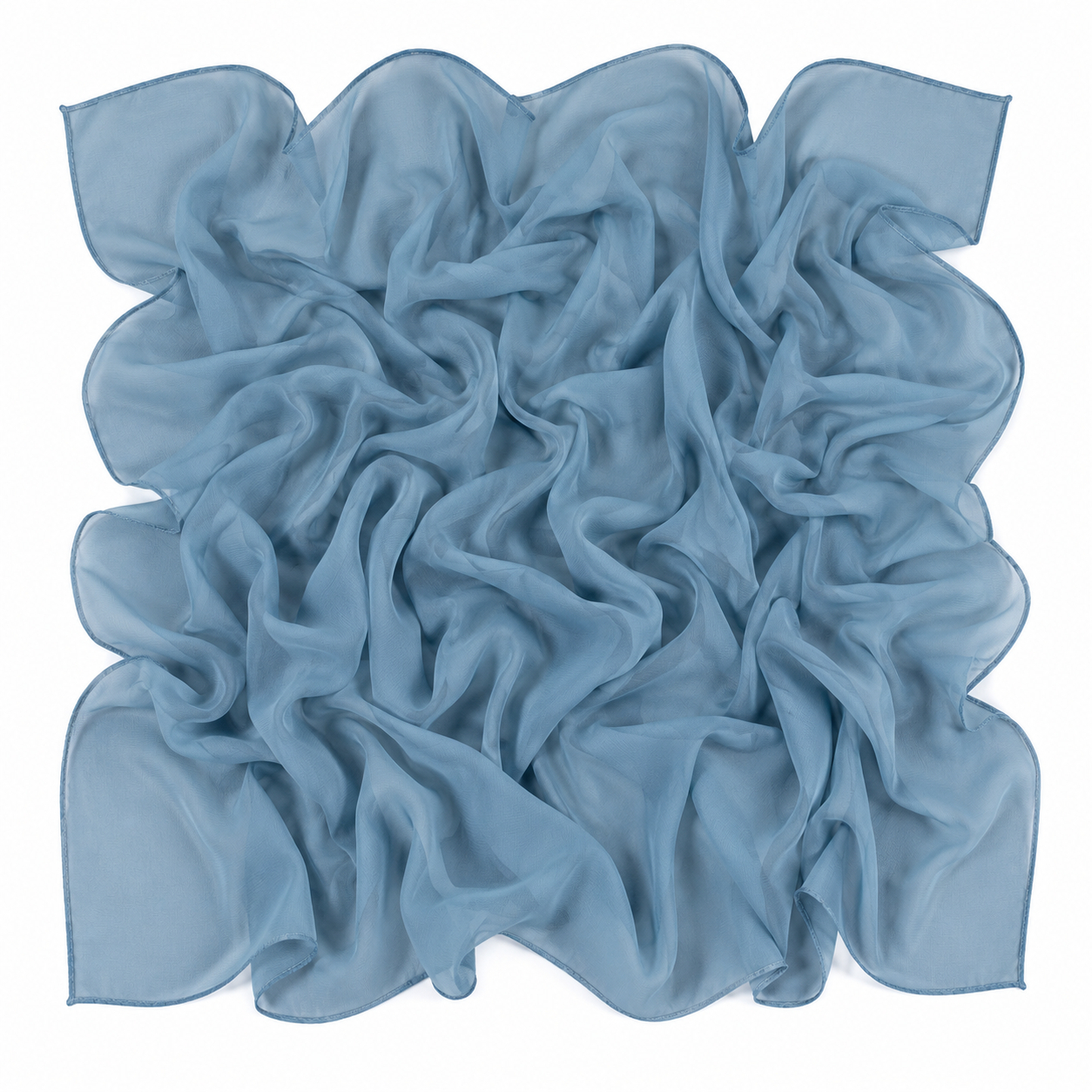 Squared Scarf x Plain - Steel Blue