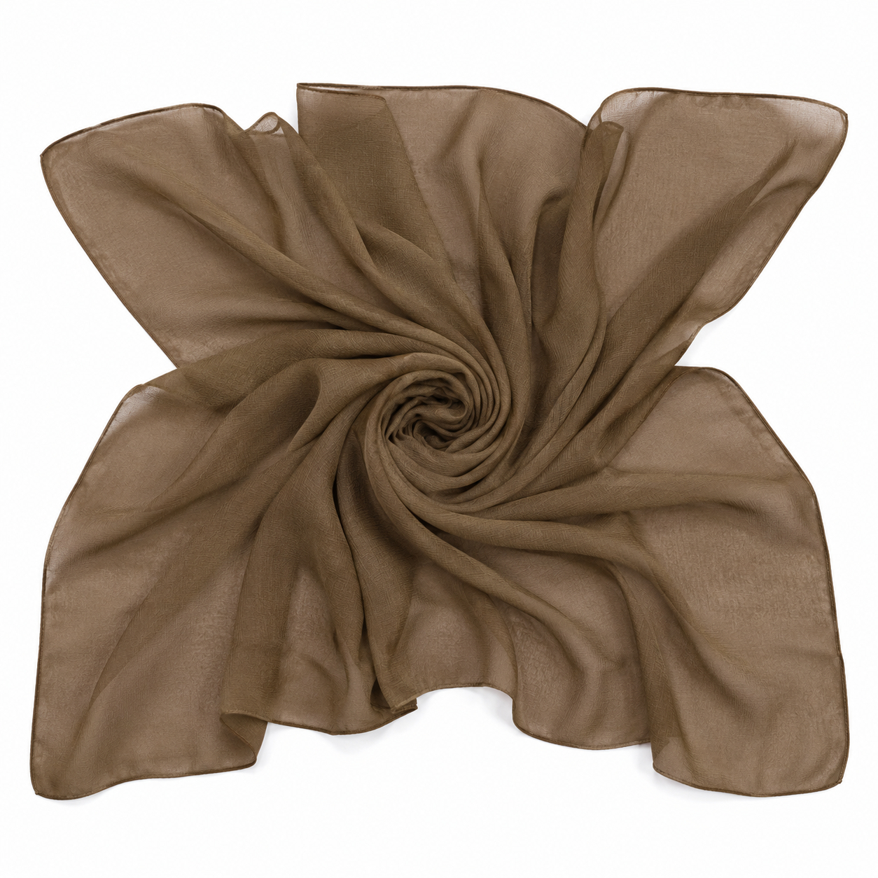 Squared Scarf x Plain - Mocha Brown