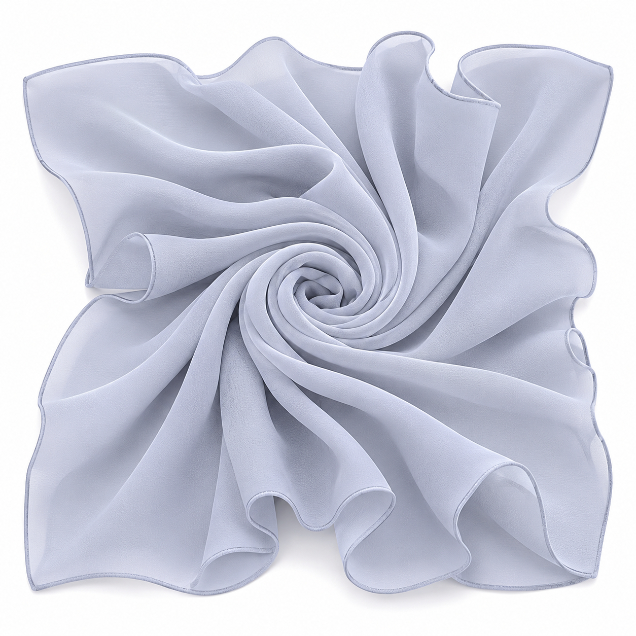 Squared Scarf x Plain - Pearl Grey