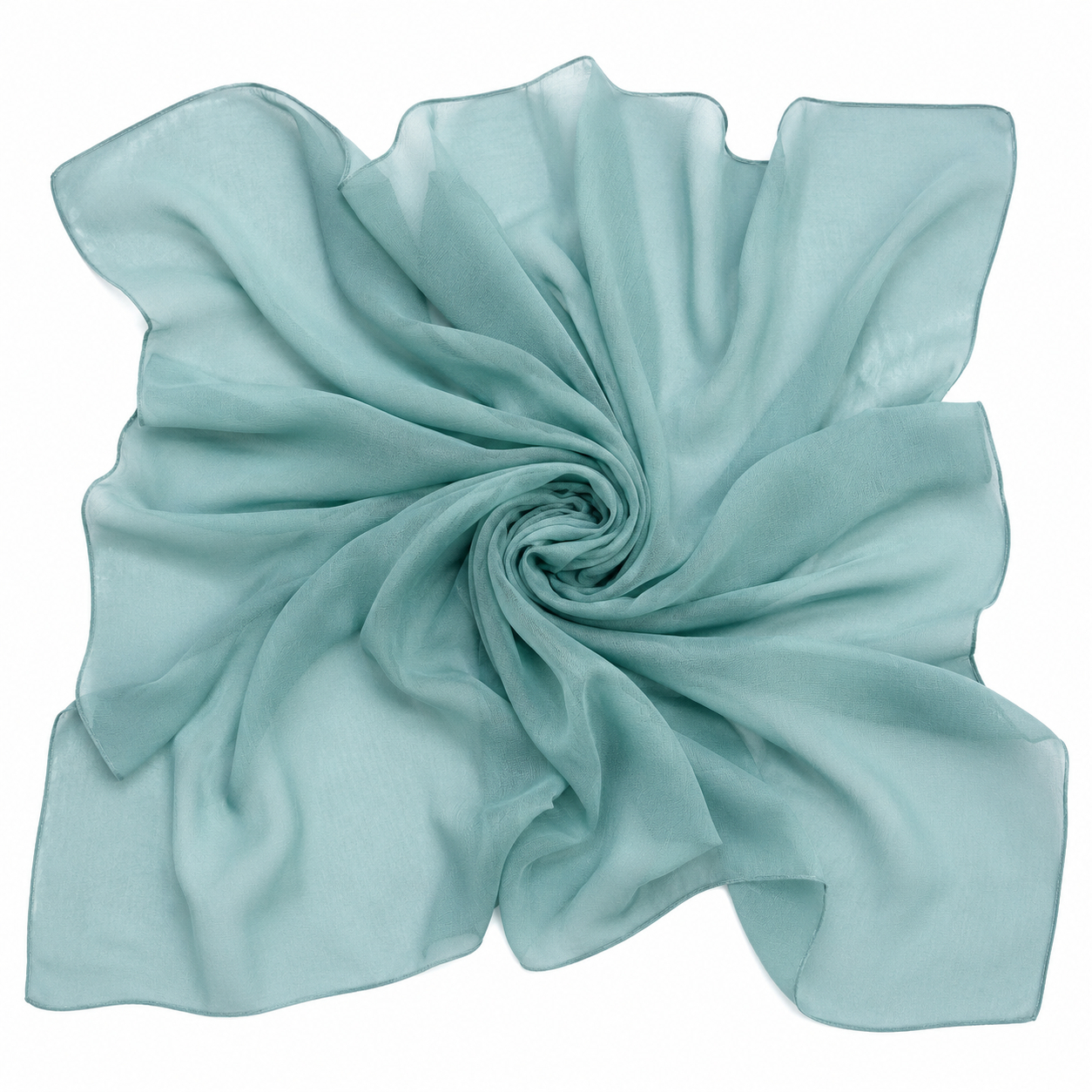Squared Scarf x Plain - Ocean Mist