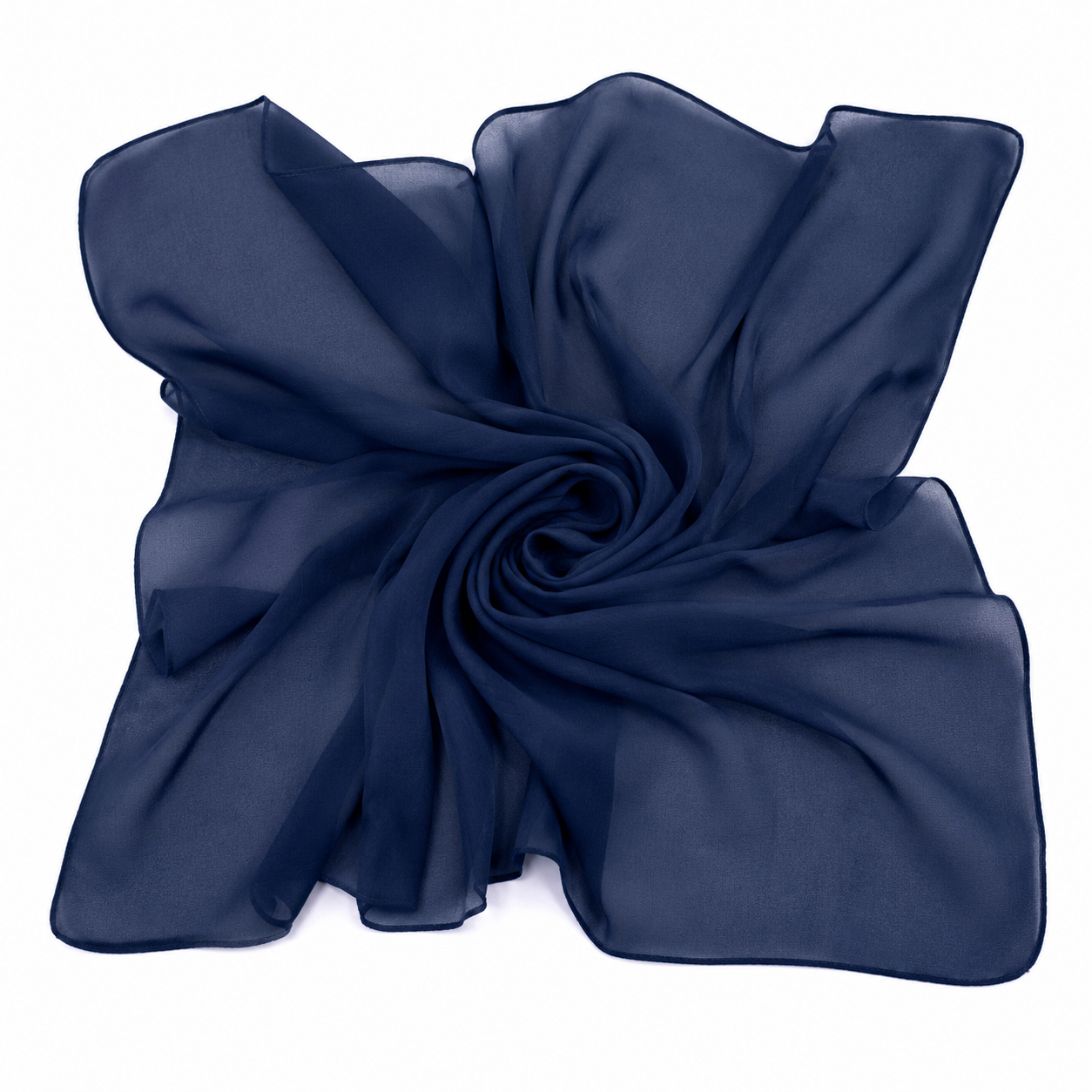 Squared Scarf x Plain - Royal Navy