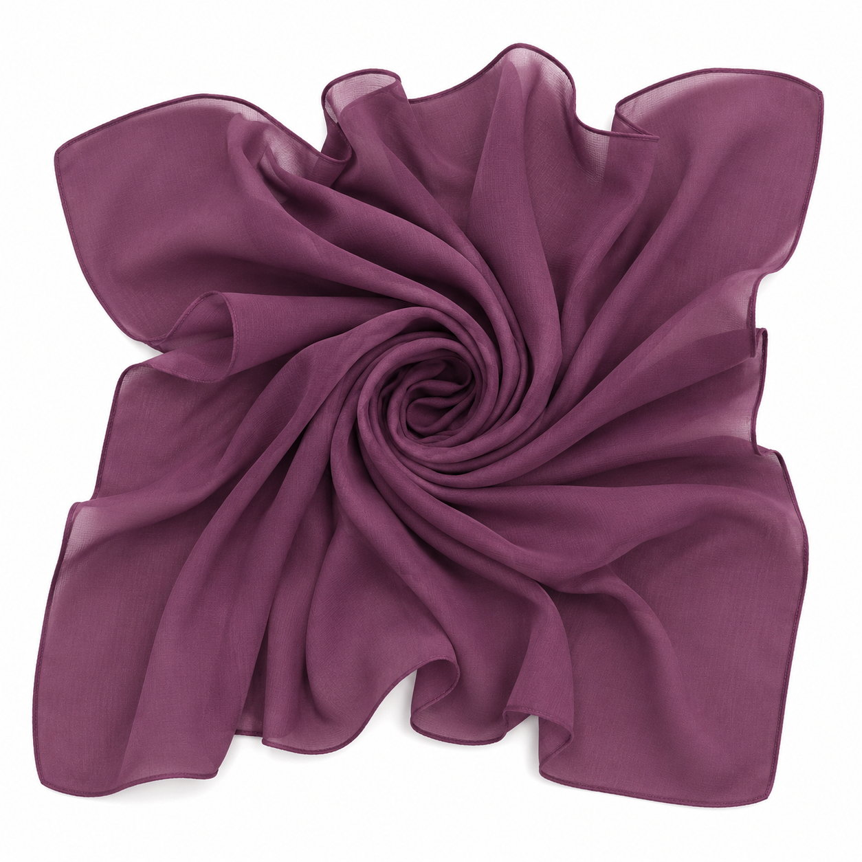 Squared Scarf x Plain - Plum Rose