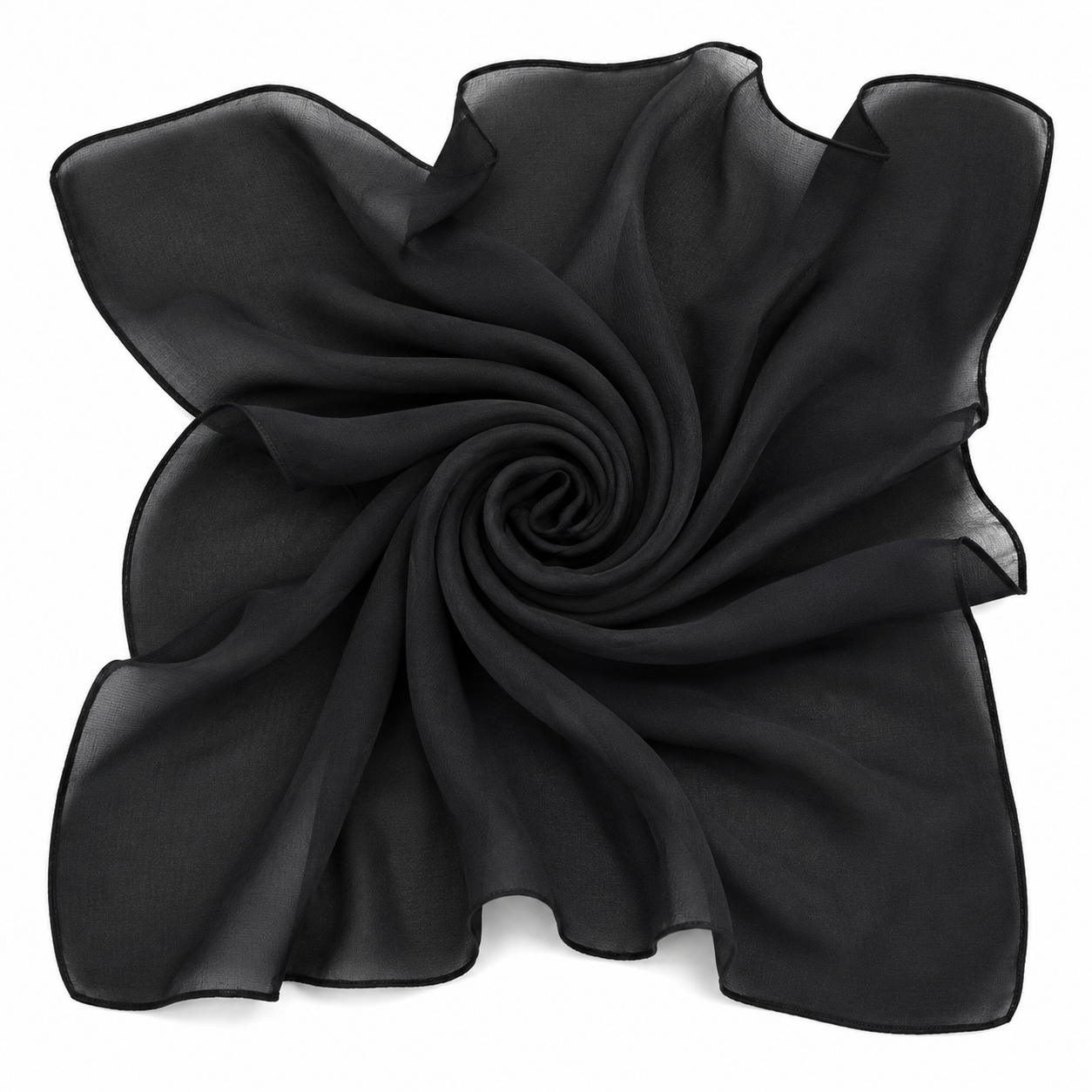 Squared Scarf x Plain - Black