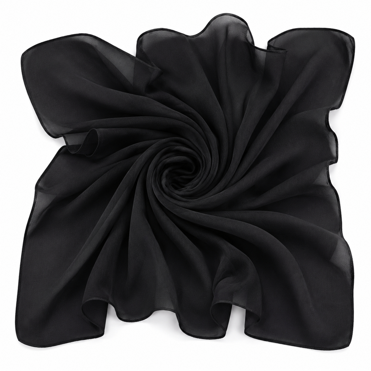Squared Scarf x Plain - Jet Black