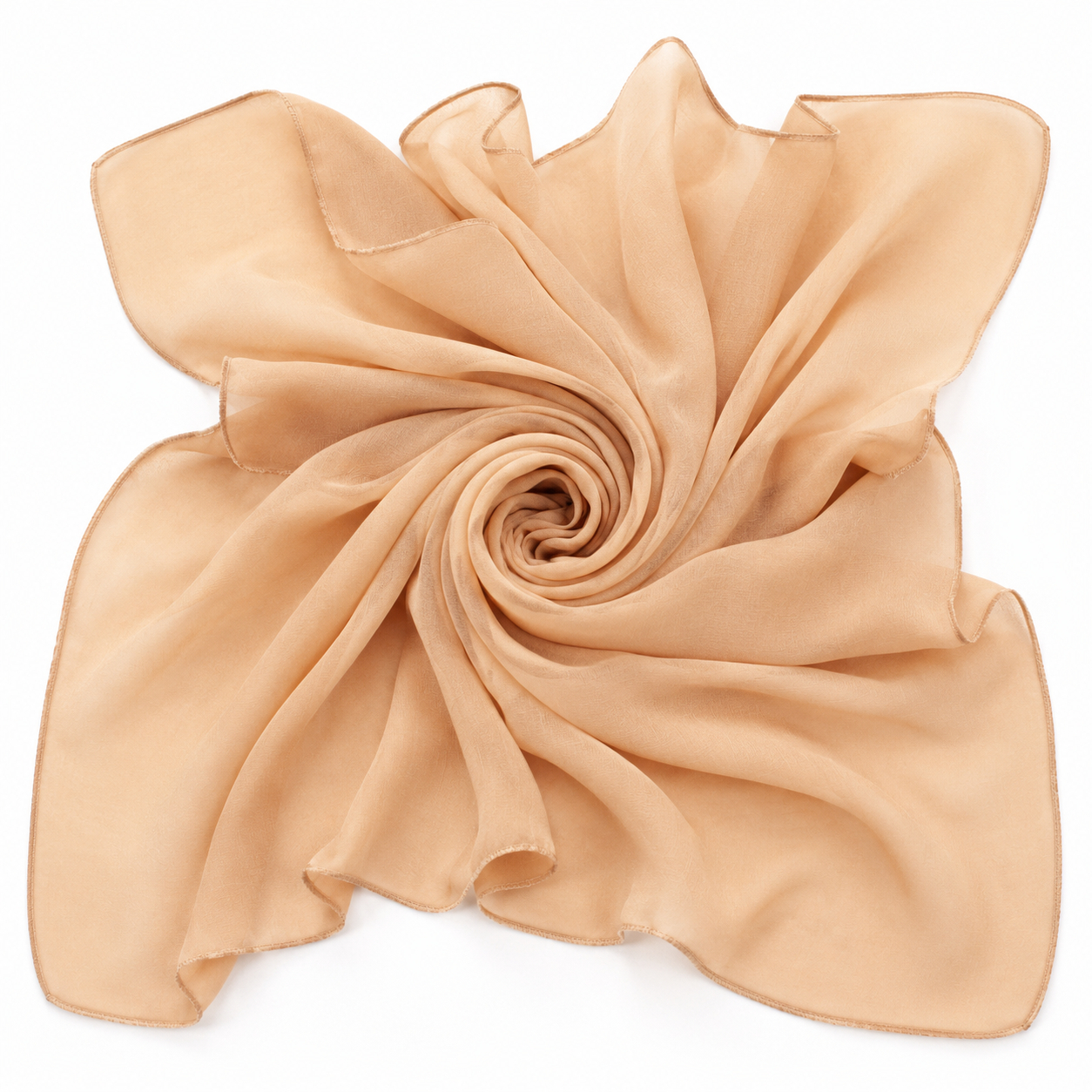 Squared Scarf Cotton x Plain - Peach Beige
