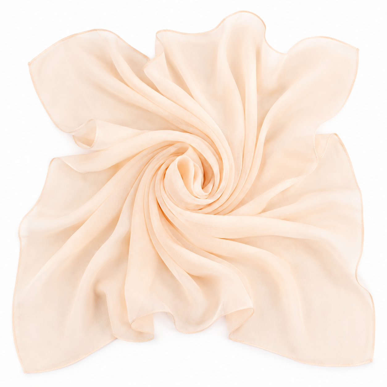 Squared Scarf Cotton x Plain - Cream Peach