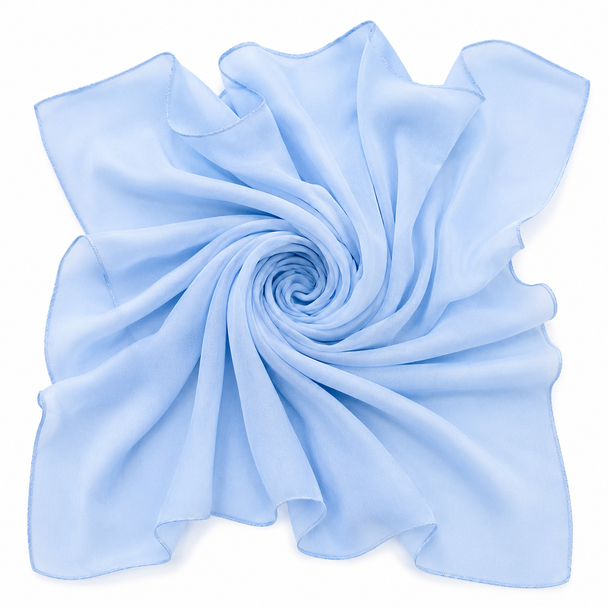 Squared Scarf Cotton x Plain - Powder Blue