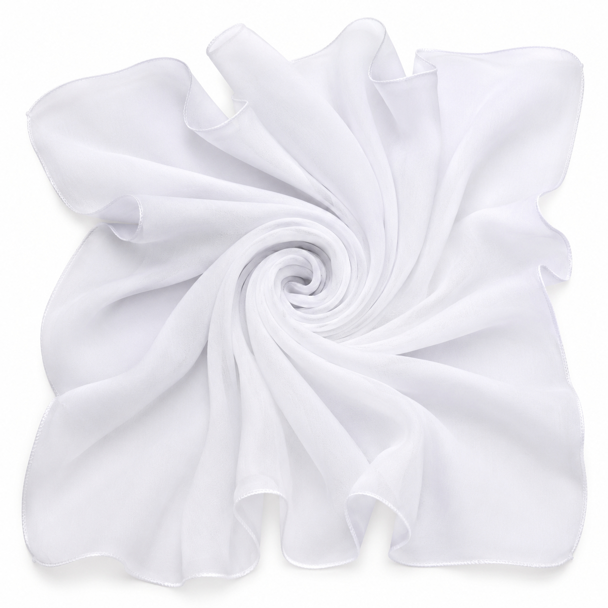 Squared Scarf Cotton x Plain - Pure White