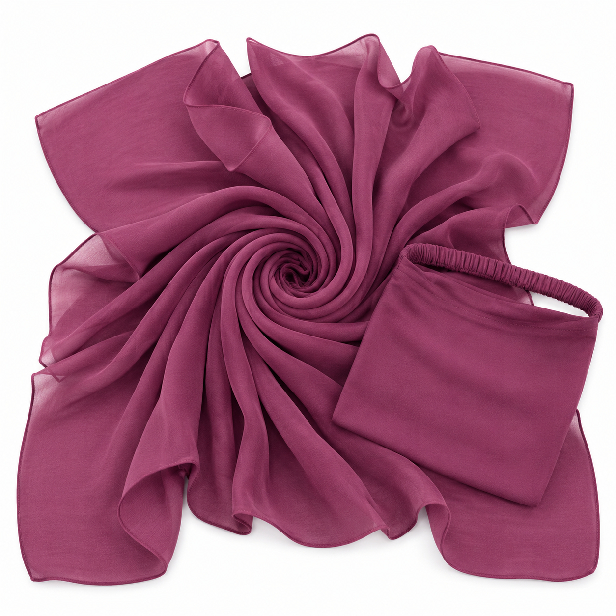 Squared Scarf x Niqab - Berry Rose