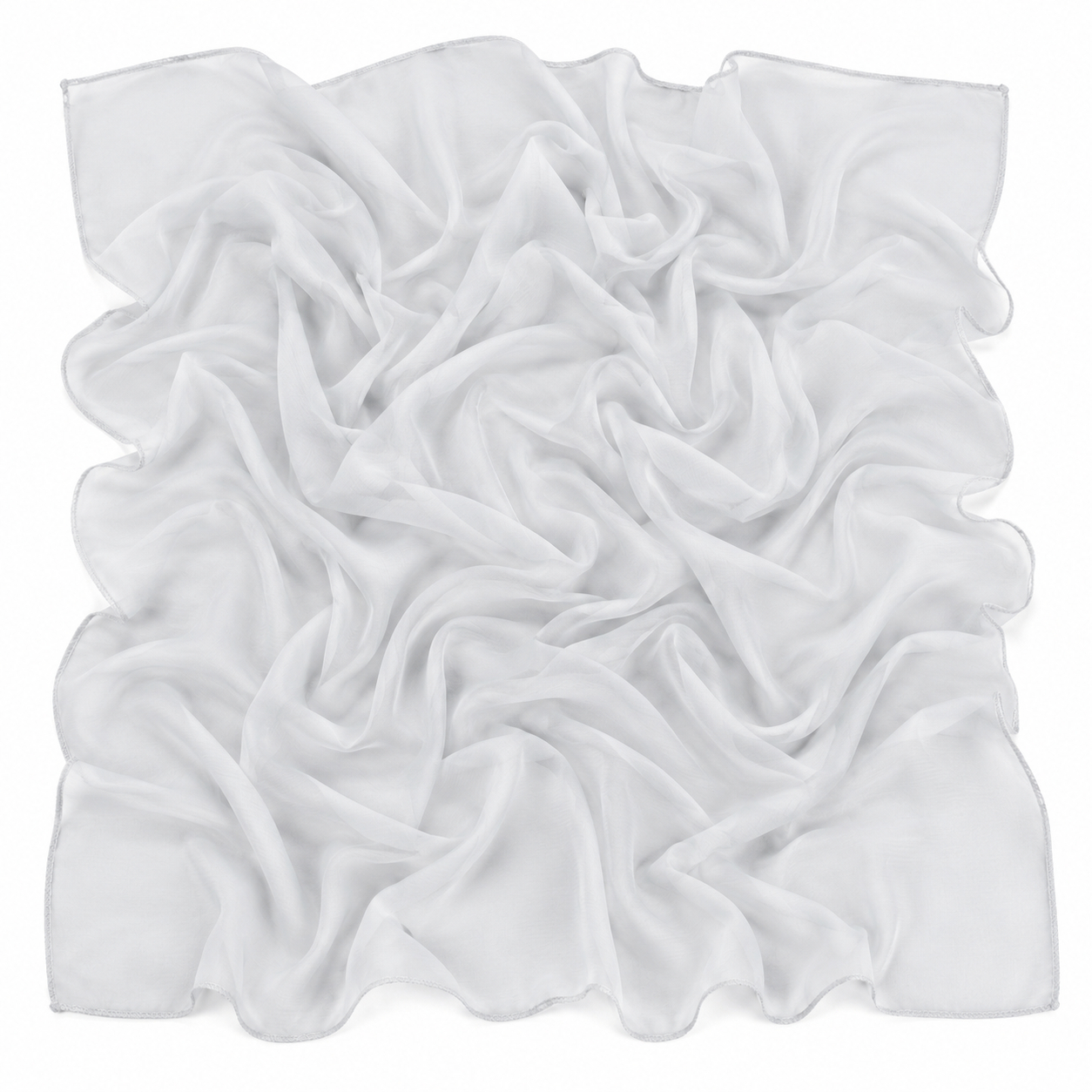 Squared Scarf x Plain - Silver Grey